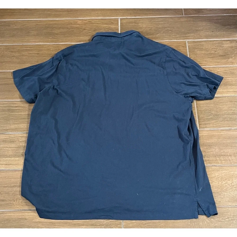 Polo Ralph Lauren Mens XXL Navy Blue Classic Fit Pocket Polo Shirt Short Sleeve